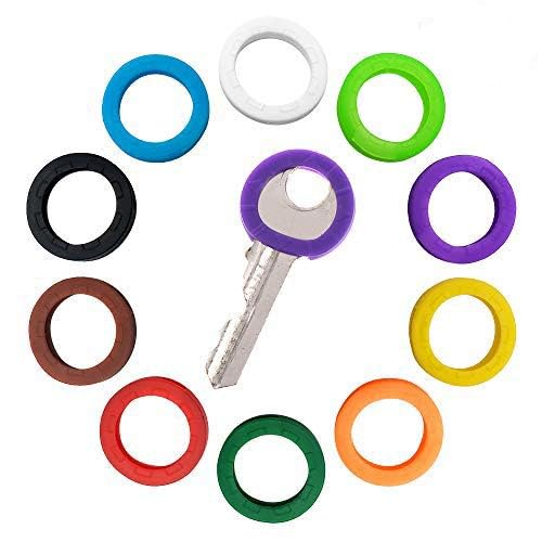 Oubaka 10 Pack Silicone Key Cap Tags,Plastic Key Identifier Rings,Key ID Rings,1 Pcs Each Color,10 Colors in Total - Image 2